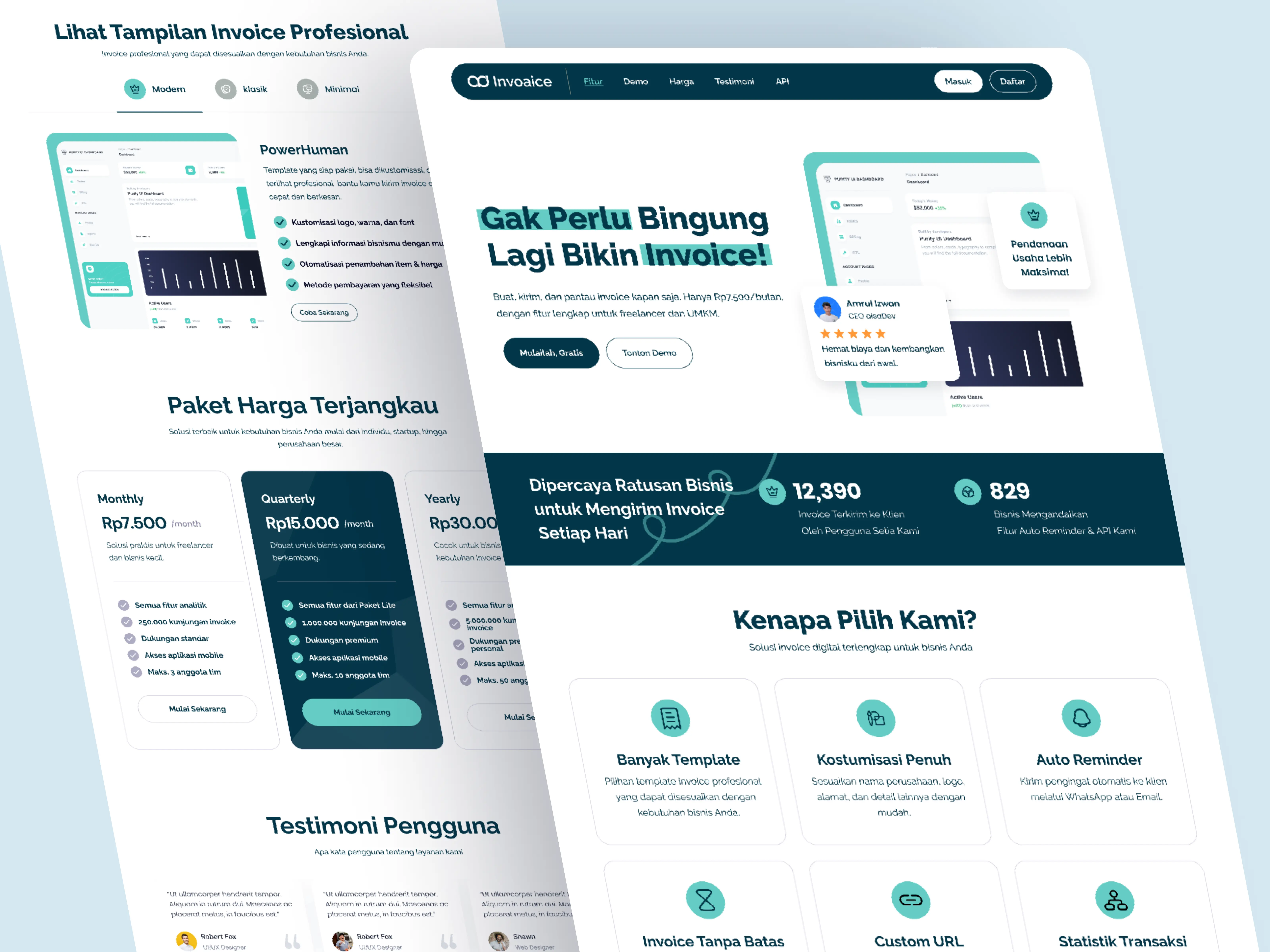 Invoice Landing Page